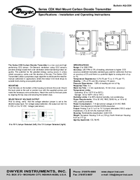 Thumbnail of document Manual - CDX - Wall Mount Carbon Dioxide Transmitter